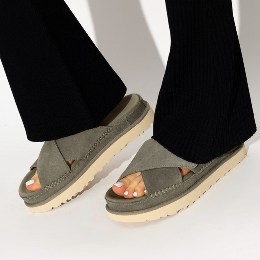 ●NEW●UGG/Women's Goldenstar Cross Slide Moss Green
